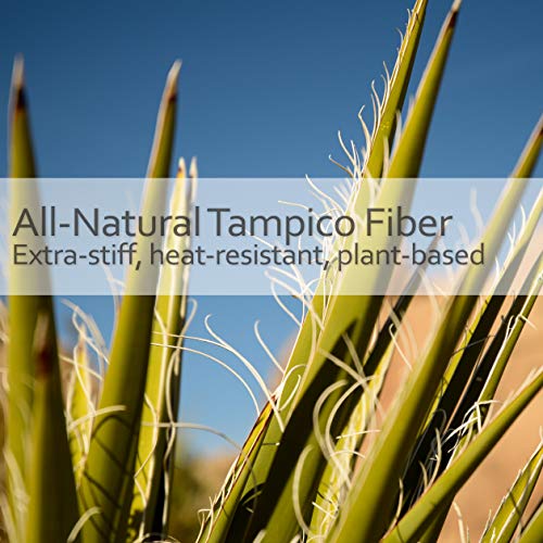 REDECKER Tampico Fiber Wooden Scrub Brush with Untreated Beechwood Handle, 6-1/2 inches Natural Bristles are Heat-Resistant and Retain Shape - Wooden Scrub Brushes for Cleaning