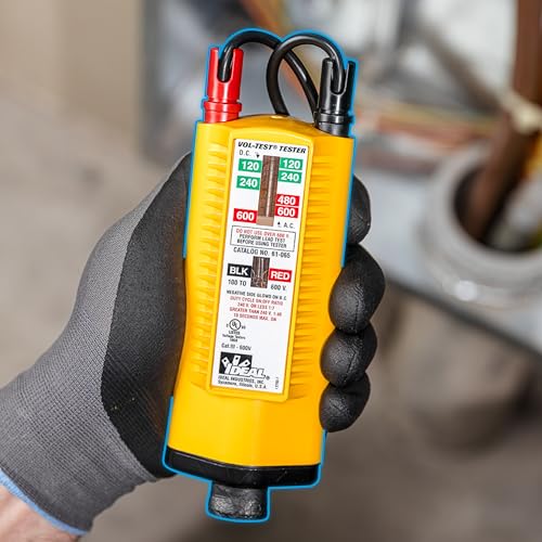 Ideal Electrical Vol-Con Solenoid Voltage Tester, LED, CAT III 600V | AC/DC detection, vibrating alert, low-impedance design, voltage testers, electrical tools, electrical testing