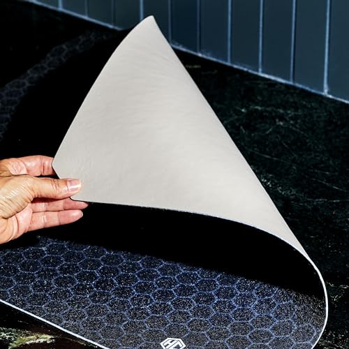 HexClad 2-Piece Ultra Thin Absorbent Dish Drying Mat Set, Fast Drying | Waterproof and Non-Slip Backing, Cut for a Universal Fit that Won’t Fray