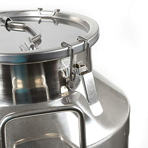 Milk Can with Sealed Lid, Stainless Steel Milk Transport Cans Wine Pail Bucket Tote Jug Pot Oil Liquid Storage Barrel with 2 Handles Sealed Silicone Anti-Leak Ring Lock Belt 60L 15.85 Gallon - color: 60l