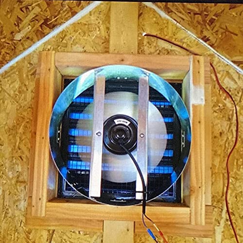 Amtrak Solar 80 Watt 12-Inch Exhaust Fan – Made in USA – Gable Mount, Galvanized Steel, Waterproof – Quiet Solar Ventilator for Attic, Garage, Chicken Coop, Greenhouse, RV – Fan Only