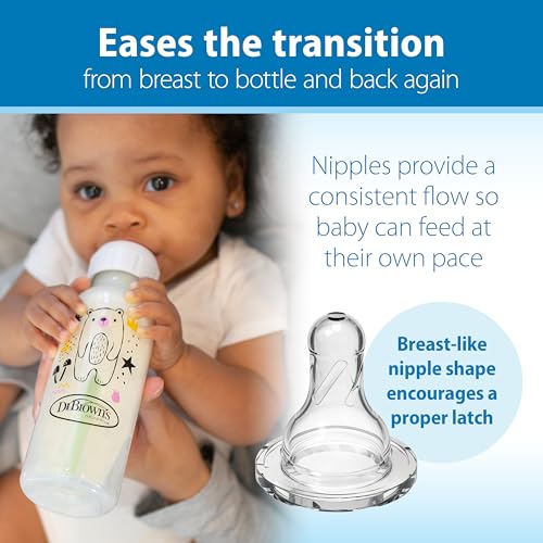 Dr. Brown's Anti-Colic Options+ Narrow Baby Bottle, Bear Owl, 2-Pack - color: Pink & Blue (Bear & Owl), size: 1 Count (Pack of 2)