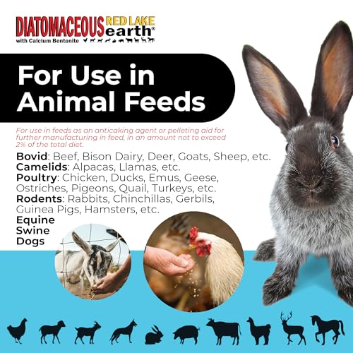 Red Lake Earth Animal Feed Additive, 20lbs (Pack of 2) - Natural Diatomaceous Earth with Calcium Bentonite for Livestock - Prevents Caking, Improves Feed Flow & Maintains Fresh Feed - size: 20lbs - 2 Pack