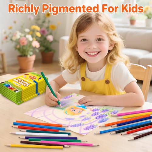 1200 Pcs Colored Pencils Bulk Set for Kids, Pre-sharpened Coloring Pencil | 100 Pack 12 Colors, Erasable Color Pencils', School Supplies for Kids Teachers, Back to School Supplies