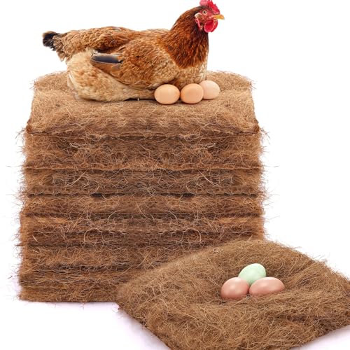 Yerliker Chicken Nesting Box Pads Laying Hen Chicken Coop Bedding,24 Pack | Chicken Laying Hens Pads, Coconut Fiber Henhouse Nesting Boxes Bulk, for Chicken Accessories Supplies
