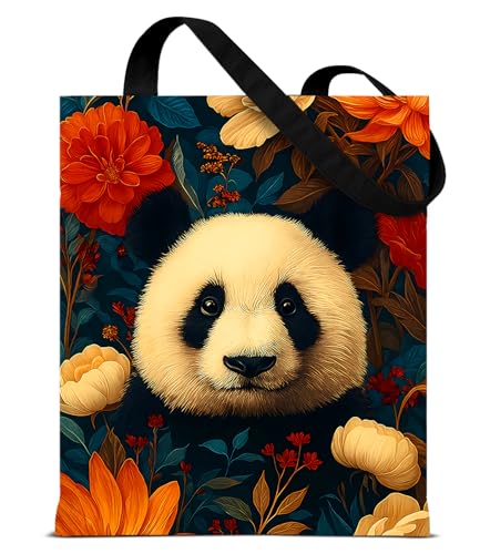 Vintage Botanical Animal Canvas Tote Bag for Women, Aesthetic Floral Animal Reusable Shoulder Bag for Shopping - color: 20