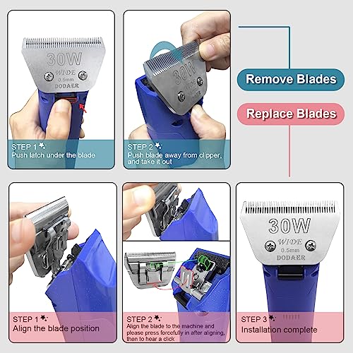 10W Dog Grooming Wide Blades,Compatible with Andis,Oster A5,Wahl KM10 | Cut Length 1/16”(1.5mm) - color: Silver, size: 10W 1.5mm