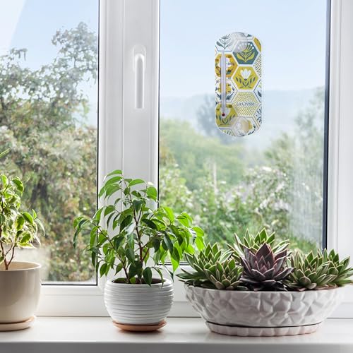 La Crosse 204-1520H 8-inch Analog Capillary Window Thermometer with Beehive - color: Canary
