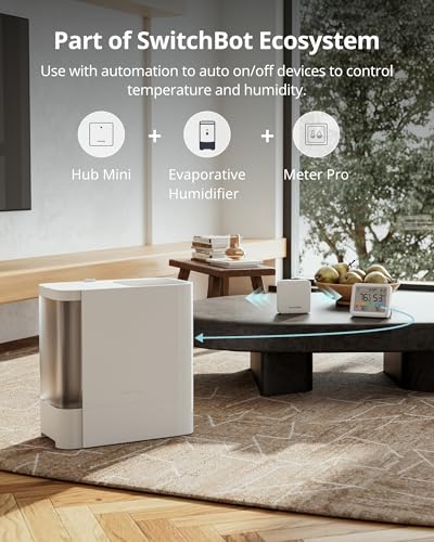 SwitchBot Meter Pro, Digital Hygrometer & Thermometer - Wireless Indoor Temperature & Humidity Monitor with Bluetooth App Control, Real-Time Alerts, Works with Apple Home - size: Meter Pro+Outdoor Meter+Hub Mini Matter