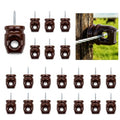 Ceramic Electric Fence Insulators, 20 Pack Heavy Duty Ceramic Insulators | Electric Fence Insulators for Wooden Posts with Galvanized Steel Screw, Easy Install