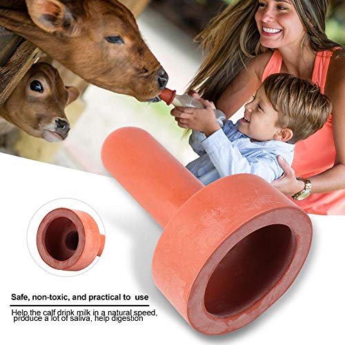 HEEPDD 5Pcs Farm Animal Feeding Bottle Nipple,4.2in Length Rubber Snap On | Small Animal Milk Drink Pacifier Calf Nipple Livestock Feeding Nursing Watering Supplies,Diameter 2.4in