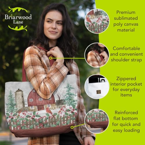 Briarwood Lane Tote Bags 14" x 15" x 7" 2022 Collection - color: Barn Snow