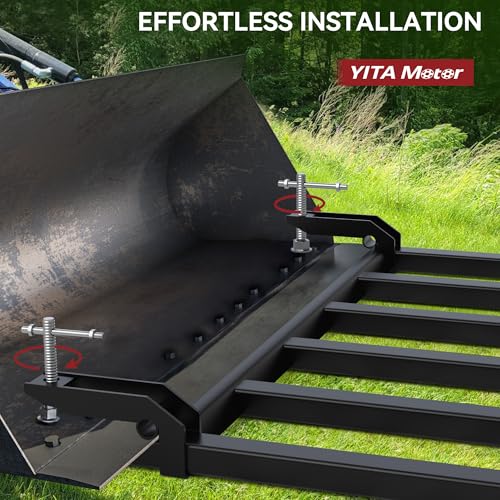 YITAMOTOR 4000lbs Clamp on Debris Forks Fits 60'' Tractor Bucket Loader | Heavy Duty Steel, Quick Attach Design, Fits Most Skid Steer Tractors Loader, Widely Used, 6 Fork Tines - size: 6 Debris Forks