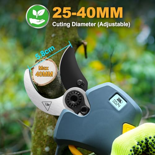 40mm Cordless Pruning Shears Tool Only, Compatible with Makita | 1.6 inch Adjustable Cutting Capacity, Compatible with Extension Pole for Gardens, Fruit Trees & Professional Pruning - style: PR-E40-Body
