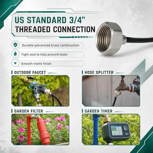 UNCO- Misting System, 26 FT, 7 Brass Mist Nozzles, 3/4" Brass Adapter, Misters for Outside Patio, Misting System for Patio, Garden, Greenhouse, Trampoline, Porch