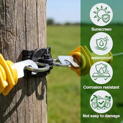 25 Pcs T-Post Electric Fence Gate Hook Heavy Duty Eyelet,Sliver - color: Silver