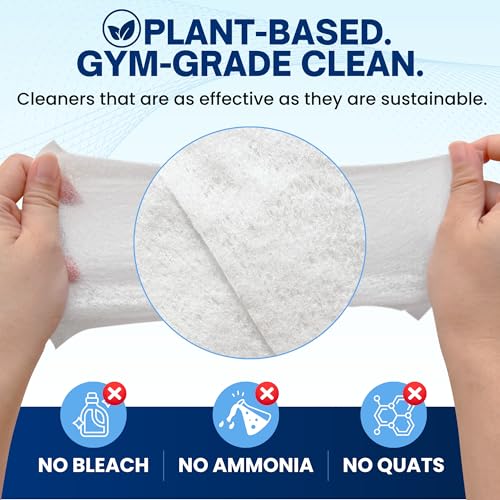 Yoga Mat Cleaner Wipes & Peloton Bike Wipes, 400 Ct Large 6"x7" | Plant-Based Fitness Equipment Cleaner | EWG-Safe, Non-Toxic, Residue-Free | Treadmill, Studio & Home Gym | Lemongrass Scent