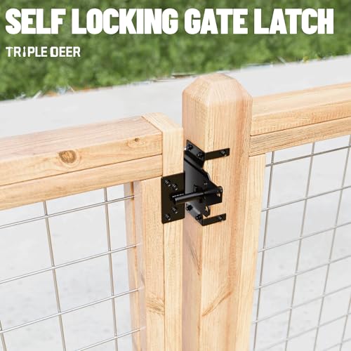 Heavy Duty Self-Closing Gate Hinge and Self-Locking Latch Hardware Kit | Stainless Steel Automatic Gate Hardware Kit for Wooden/Vinyl/PVC Fence Gate with Screws and Adjuster Tool, 2 Pack