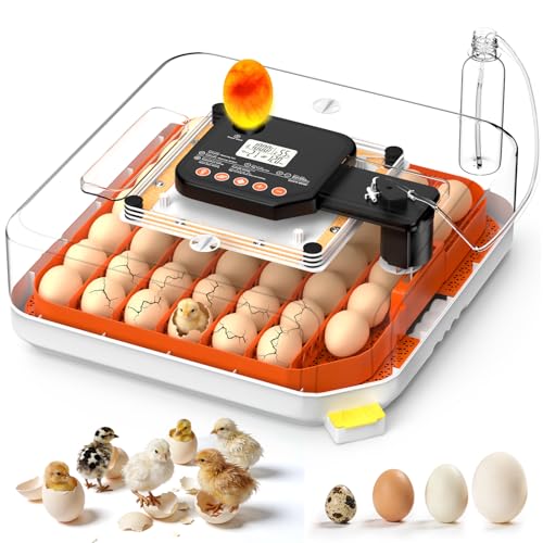 48 Egg Incubators for Hatching Eggs, Chicken Incubator with Auto Turner, Digital Temp & Humidity Control, Built-in Egg Candler & External Water Refill - for Hatching Chicks, Ducks, Quail, Goose Eggs