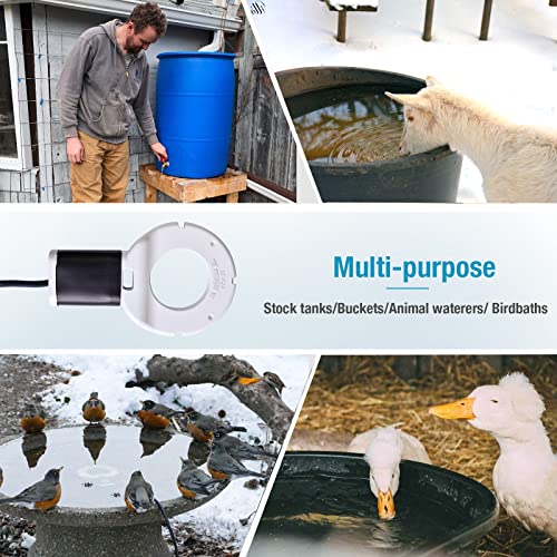 150W Chicken Waterer Heater, Cast Aluminum Utility De-Icer | for Max 15Gal, 5FT, Non-Conductive, Anti-Rust, Heated Chicken Waterer, Bird Bath Heater, Livestock Water Heater for Farm - size: 150-Watt(New)