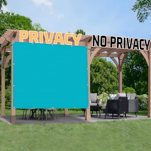 SUNNY GUARD Shade Cloth 6x8 FT HC-046 Sun Shade Cover Tarp, Turquoise | 90% UV Block HDPE Sun Shade Screen Fabric Tarp with Grommets for Pergola, Backyard & Garden, Custom Sizes - color: Turquoise, size: 0 6'×0 8'
