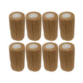 4" Cohesive Flexible Bandage Wrap – Natural - 8 Pack | Self-Adherent Vet Tape for Animal Use | Breathable, Easy Tear, No Clips Required | Ideal for Horses, Dogs, Livestock, Pets - color: Natural