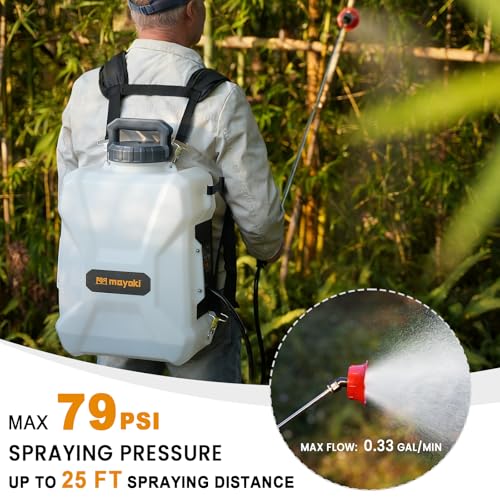 3 Gallon Lawn Garden Sprayer Compatible with DeWalt 20V MAX Battery | Backpack Pump Sprayer with 2.0Ah Battery,7 Nozzles, Adjustable Pressure,Translucent Tank for Spraying,Watering,Weeds,Cleaning - color: Gray