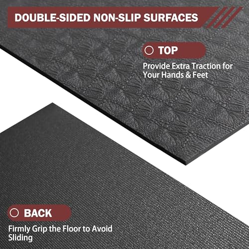 Stepwaver Extra Large Exercise Mat, 6'x4'/ 7'x5'/ 8'x5'/ 9'x5'/10'x5' (6mm) | Non-Slip, Ultra Durable, Shoes-Friendly, High-Density, Thick Workout Mat for Home Gym, Cardio, Jump Rope, MMA, Weights - size: 9'×5'×0.25"