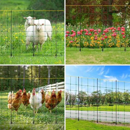 4 Pack 55 Inch Fiberglass Electric Fence Stakes, for Cows Sheep Animals | Lightweight Temporary Fence Posts, Outdoor Garden Pasture Snow Fence Support Stakes