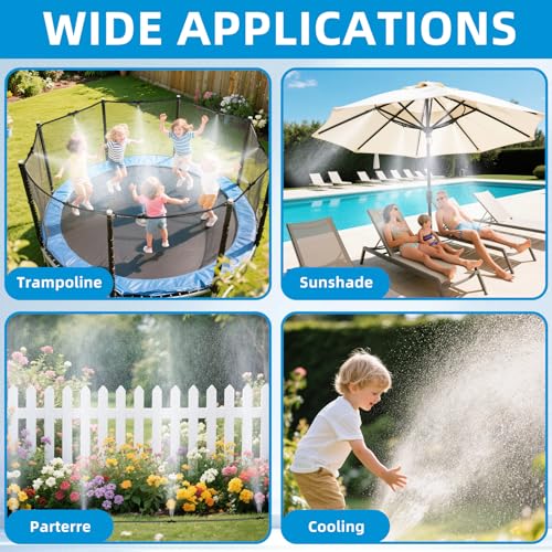 Chicken Coop Misting Cooling System,Misting Hose for Patio with 26FT Misting Line + 8Mist Nozzles +3/4" Adapter& T-Joints Perfect for Cooling Chicken Coops During Summer