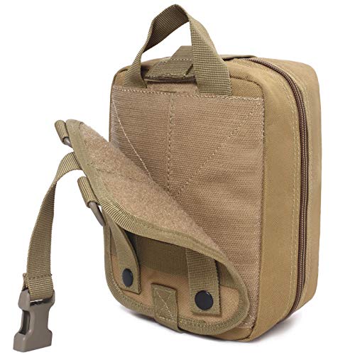 Molle Pouch, Sturdy 600D Nylon Tactical Medical Pouch,Rip-Away EMT First Aid Pouch (Bag Only) - color: tan