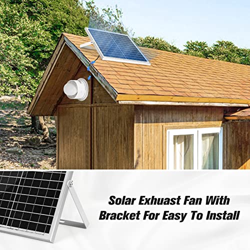 blessny 8" Solar Exhaust fan for Greenhouse, Chicken Coop, Shed & Pet House | 25W Solar Powered Ventilation Vent Fan for Outdoor Air Circulation - size: 8" Fan Kit