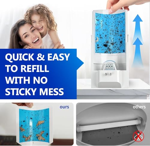 OSVDO Blue UV Light Flying Insect Trap, Plug-in Bug Catcher with 4 Refills | Indoor Fly Trap for 100+ Days, Fly Catcher for Flies, Fruit Flies, Gnats, Moths, Silent for Home, Kitchen