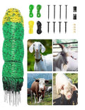 Decofy Electric Fence Netting 42.5" x 164' Electric Netting Fence PE Portable Electric Netting with 14 Posts Double Spiked for Sheep, Goats, Lambs, Deers in Yard, Farms and Ranches Animals Protection