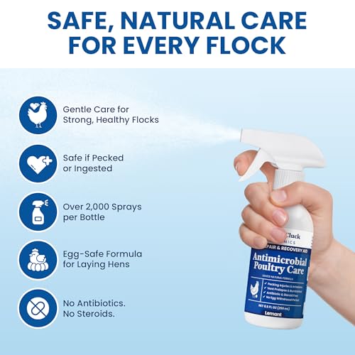 Lemant Poultry Care Spray (8.5 oz) | Skin Repair & Recovery Aid for Chicken Wounds, Pecking Irritations, Bumblefoot Care & Vent-Area Support | 8.5 fl oz