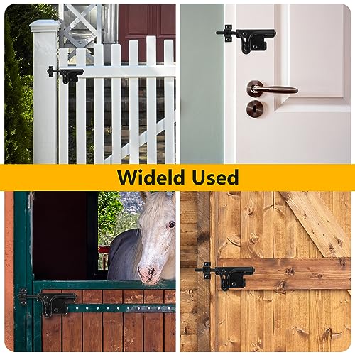 HOME MASTER HARDWARE Heavy Duty Slide Bolt Gate Latch, 1 Pack Door Latch | Metal Sliding Bolt Door Lock with Padlock Hole, Suitable for Fence, Barn, Shed, Interior, Outdoor, Included Screws, Black