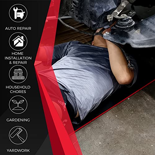 0.9-Inch Thick Foldable Mechanic Kneeling Pad 44.88 Inches Unfolded | Five 15.35 x 7.48 x 0.9-Inch Panels, High-Density Foam, Tool Pockets, Carry Handle, Waterproof Oil-Resistant Nonslip Surface - size: 44.8in Length-5-Fold