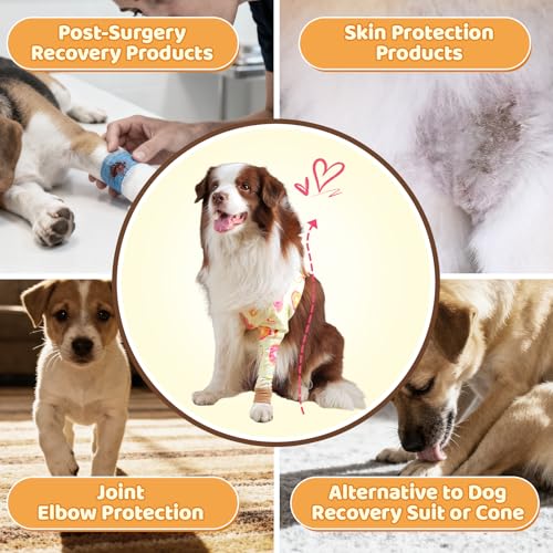 Dog Front Leg Recovery Sleeve – Single Sleeve to Prevent Licking, Scratching & Biting Cone Collar Alternative for Surgery, Wound Care, ACL CCL, Joint Protection - color: Sunny Donut, size: XX-Small