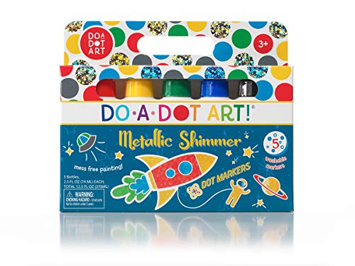 Kids Washable Dot Art Markers - New Metallic Shimmer Paint Daubers Non-Toxic for Children, Toddlers Preschool and Kindergarten Teachers The Original Dot Markers By Do A Dot Art! | The Original Dot Marker, Non-Toxic Paint Daubers for Toddlers, Preschool &