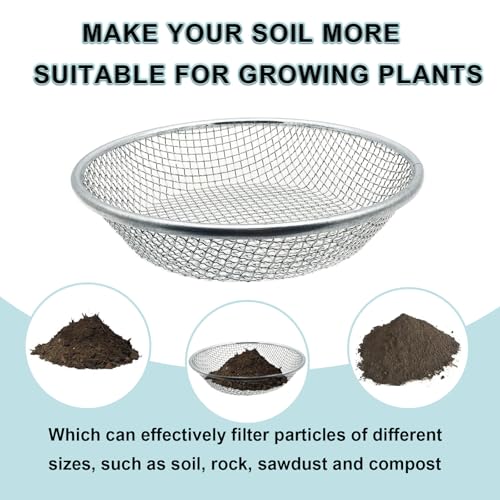 1/4 Inch Soil Sifter for Gardening, Rock Sifter for 5gallon,Compost Sifter Dirt Sifter,Captures Dirt Rocks Sawdust - color: 1/4 Inch