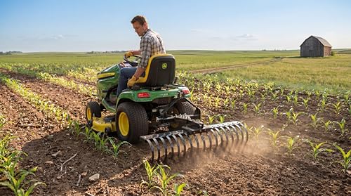 IMPACT IMPLEMENTS® Cat-0 Agricultural Field Landscape Rake with Spring Steel Tines for Quick Clearing of Field Debris, Leaves, Thatch and More.