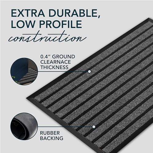 ubdyo Extra Durable Door Mat Outside Entrance (36" x 24", Bright Grey) | Dirt Trapping, Non-Slip Backing, Indoor or Outdoor Use, Welcome Mat, Low Profile, Natural Rubber, Stain Fade Resistant - color: Bright Grey, size: 36" x 24" (Rectangular)