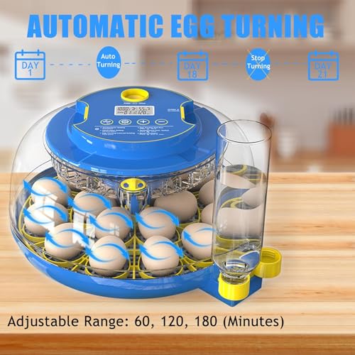 Incubators for Hatching Eggs, 18 Egg Incubator with Automatic Egg Turning and Humidity Control, 360° View Incubadora De Huevos De Gallina, Egg Candler, Incubator for Chicken Eggs, Ducks, Goose, Quail