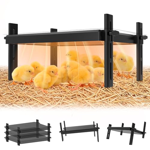 15" x 12.6" Large Chicks Brooder Heater for 20 Chicks - 49W Height & Angle Adjustable Chick Brooder Heating Plate, Constant Temperature Brooder Plate for Chicks, Ducklings & Quails