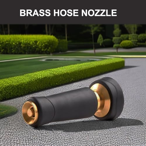 Brass Hose Nozzle, Heavy-Duty Adjustable Garden Twist Hose Nozzle Shut Off Valve, Suitable for Cleaning Car, Watering Flowers, Lawns, Cleaning Ground (2 Pack) - style: nozzle -2P
