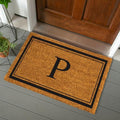 Evergreen Flag Monogram Large Coir Doormat, 36x24 Inches, Brown, Letter P - color: Letter P, size: 36 x 24 inches