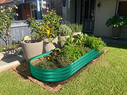 Land Guard Galvanized Raised Garden Bed Kit, Galvanized Planter Raised Garden Boxes Outdoor, Oval Large Metal Raised Garden Beds for Vegetables 4 x 2 x 1ft(1pcs) (Green)… - color: 3-green, size: 4×2×1ft(1pcs）
