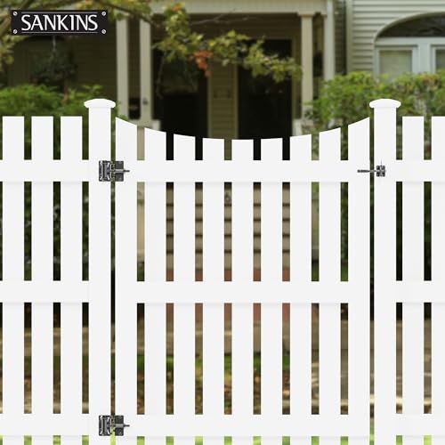 Heavy-Duty Self-Closing Gate Hinges, 90-Degree Adjustable Heavy-Duty Gate Hinges for Metal/PVC/Vinyl/Wood Fences, Narrow Fence Gate Hardware Door Hinges with Adjustable Tension, 2-Pack