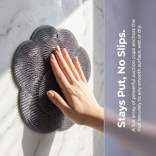 Foot Scrubber Mat for Use in Shower - Shower Foot Cleaner Dead Skin, Foot Massager Spa Mat for Men & Women to Soothe Achy Feet, Non Slip Suction Cups