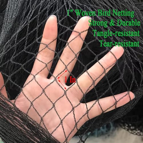 Bird Netting for Chicken Coop 25x50 Ft, 1" Mesh Aviary Netting | Woven Chicken Run Roof Cover, Protects Against Hawks & Predator, Heavy Duty Bird Net for Fruit Trees & Garden Protection - size: 25x50Ft-1"